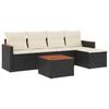 VidaXL Salon de Jardin avec Coussins 6 pcs, Canapés de Terrasse, Ensemble de Meubles de Patio, Mobilier d'Extérieur, Noir 3258325