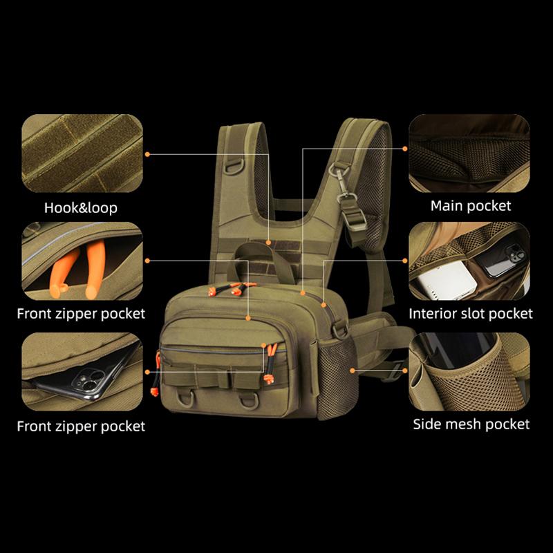 Multifunctional Outdoor Sports Chest Bag Large Capacity New Tactical Chest Bag Camouflage Sports Men's Vest Backpack