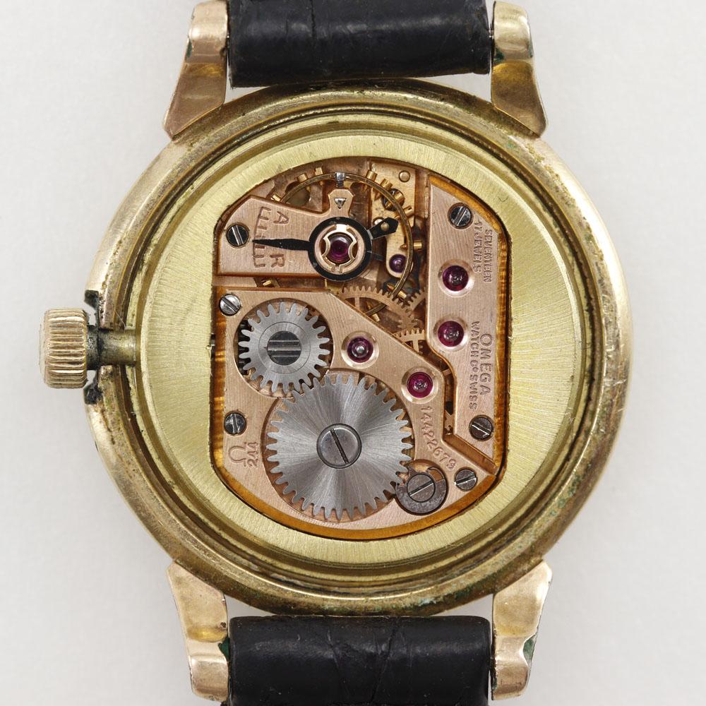 Omega Hodinky Cal.244 starožitné Stříbrný ciferník Pozlacené Zlato/kůže Ruční nátah Analogový displej Dámské Použité