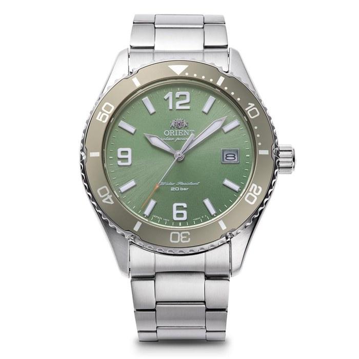 Orient Mako Men's Solar Powered Watch Green Stainless Steel RN-WJ0001E