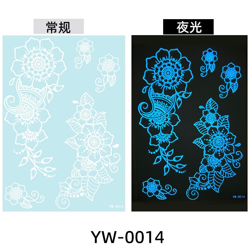 Glow In The Dark Indian Lace Tattoo Stickers - Henna Style Hand Body Art