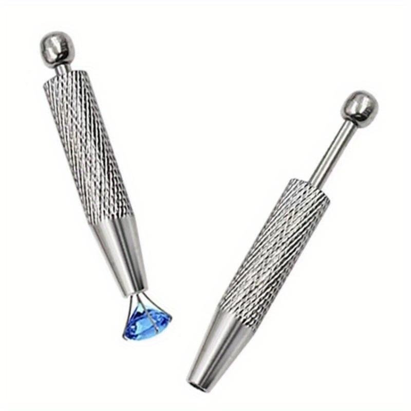 2pcs Professional Jewelry Claw Holders Set, Toothless Stainless Steel Precision Gemstone & Diamond Picking Tools, Non-Slip Screwball Handle Design