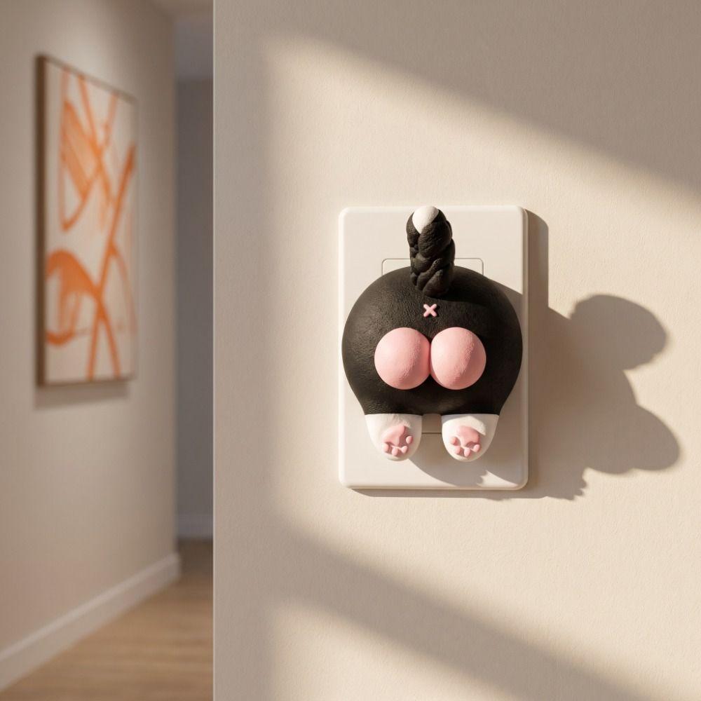3D-gedruckte Lichtschalter-Schutzabdeckungen Katzenkonsolenförmige Schalterabdeckung Kinderzimmer