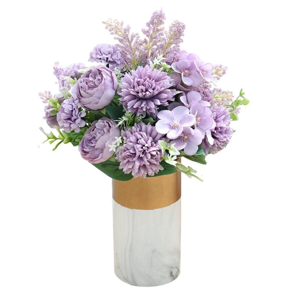 DIY Artificial Peony Flowers Silk Petal Foam Spica Simulation Dandelion Flowers  Wedding Ornament