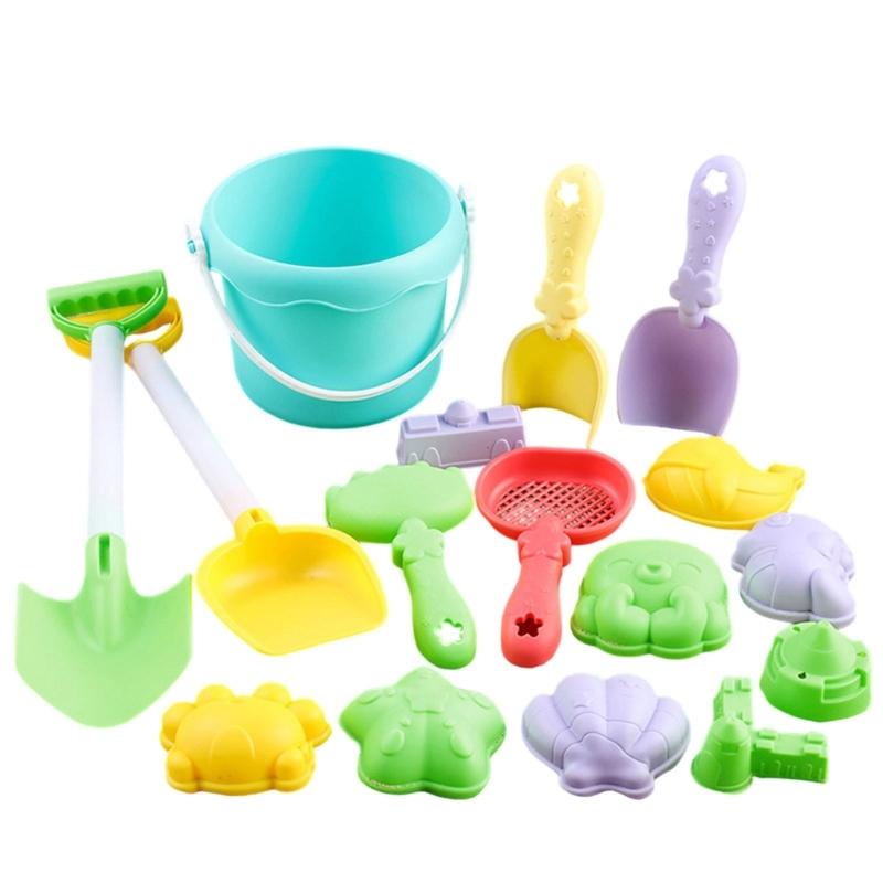 Sand Play Tool Set Sand Shovel Bucket Sandcastle Toy For Children With Bright Color for Parents Kids Beach Vacation