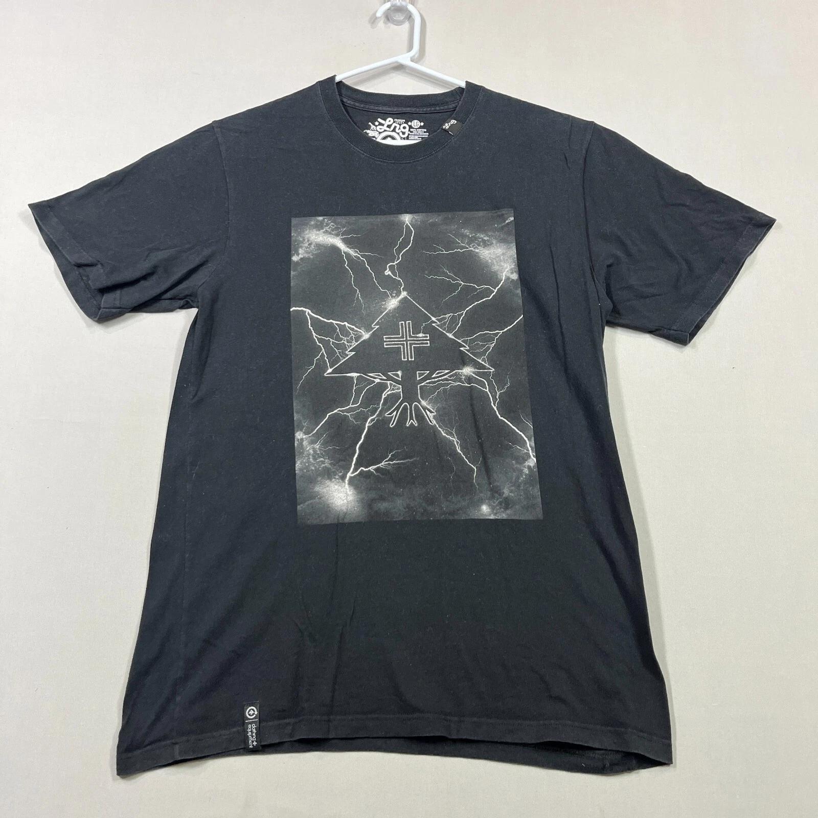 

LRG Lifted Research Group Black Cotton Casual Tee T Shirt Mens Large L 4XL