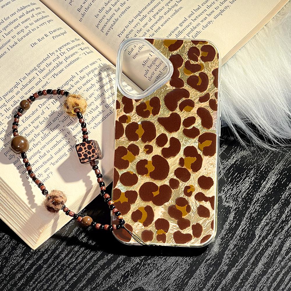 Bracelet Chain Painted Phone Case For iPhone 16 11 12 13 14 for 12 14 16 Pro 14 16 Pro Max Cute Pattern Hard Cover With Lanyard