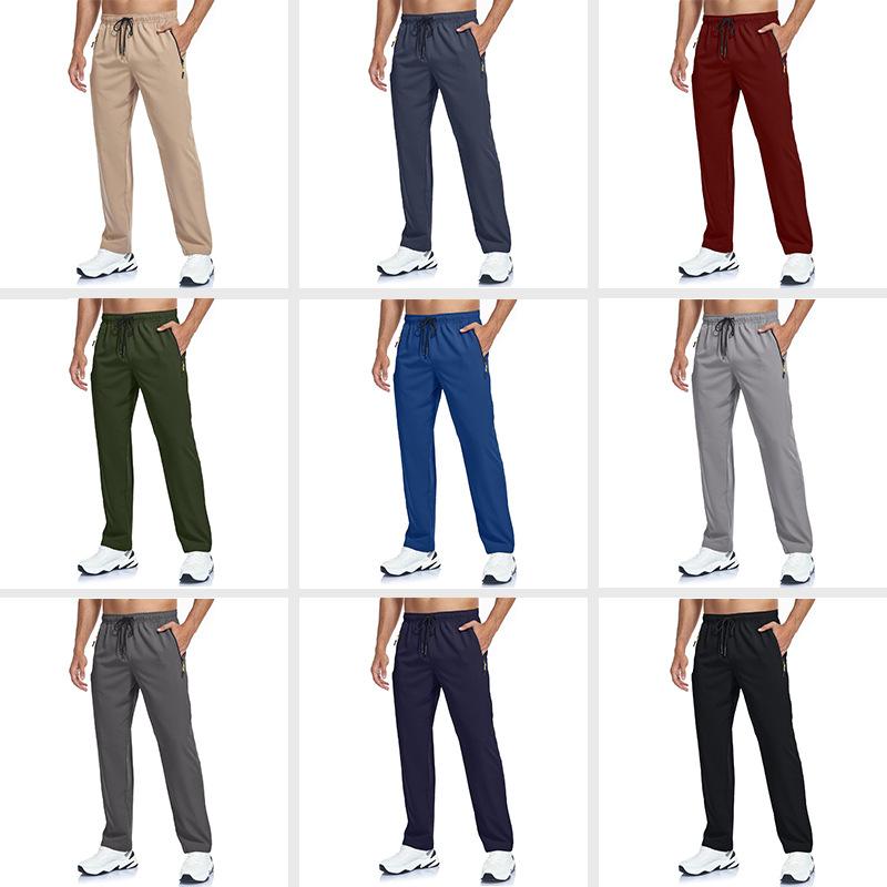 Spring and Summer Thin Ice Silk Quick Dry Casual Pants Outdoor Running Fitness Sports Pants Men S Casual Pants Clothing Work Pants Leisure Trouser