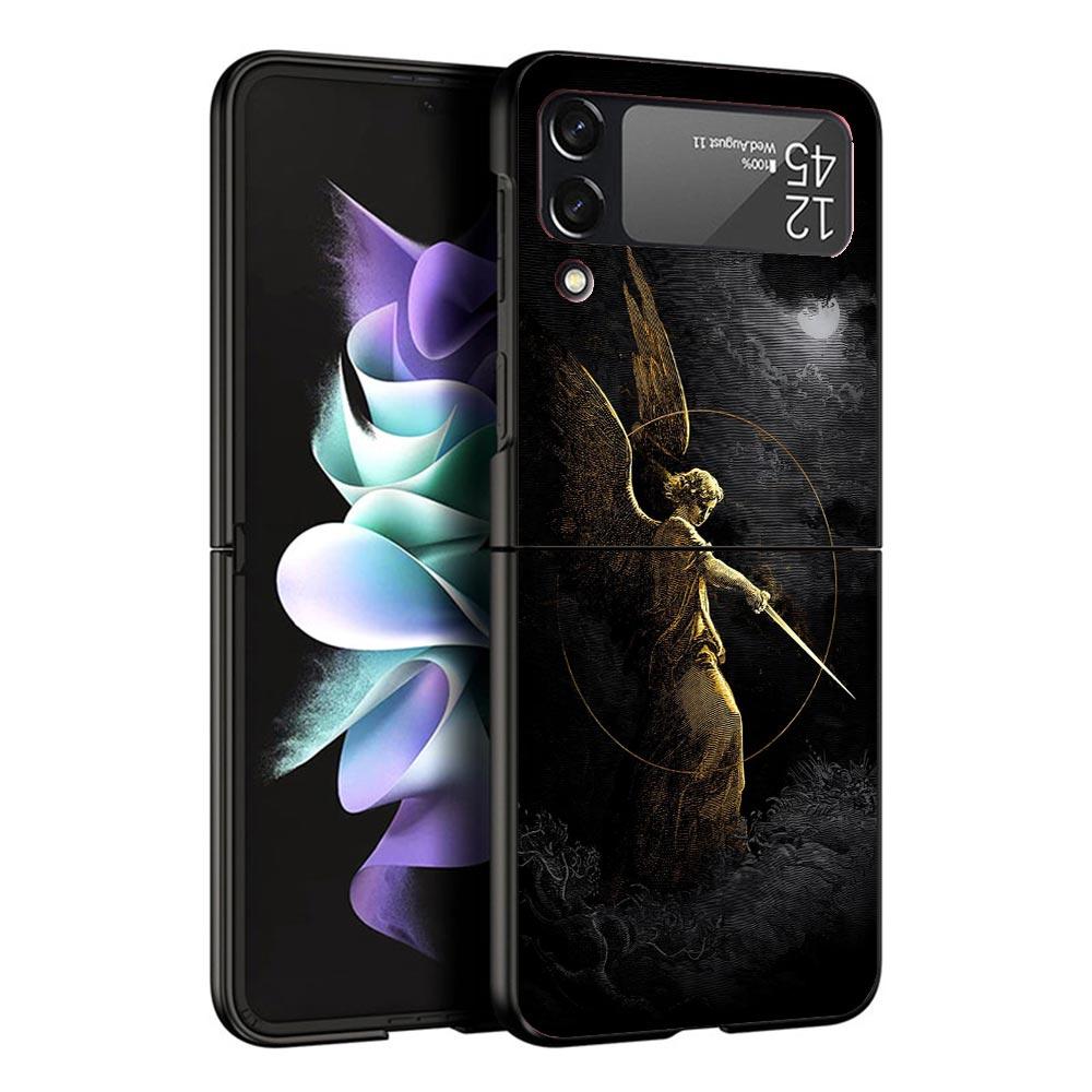 

Archangel Michael Black Phone Case For Samsung ZFlip7 ZFlip6 ZFlip5 ZFlip4 ZFlip3 5G Hard Protective Galaxy Z Flip 3 4 5 6 7 Samsung Z Flip 4