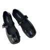 Retro Mary Jane shoes women's 2025 autumn new French versatile one-word buckle with low heel with skirt light mouth single shoes