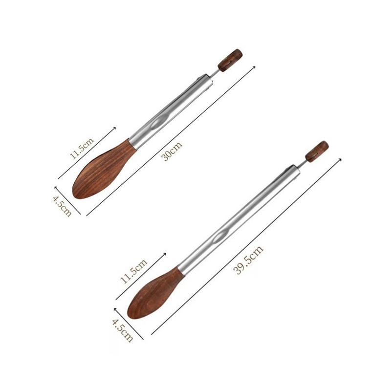Walnut Wood Food Tong with Stainless Steel Handle Non-Stick BBQ Grilling Tong Durable Bread Dessert Clip 9/12inch Cooking Tong