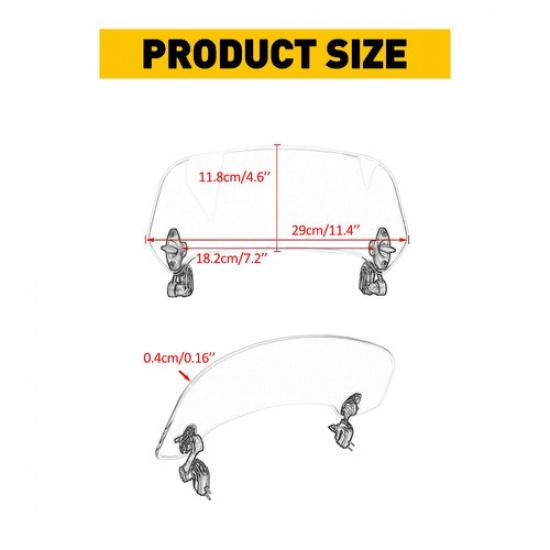 Motorcycle Windshield Windscreen Screen Clip On Extension Wind Spoiler Universal