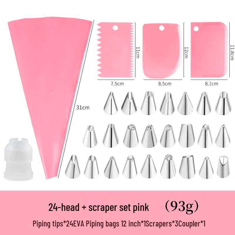 Stainless Steel Cake Decorating Tips Set with EVA Piping Bag