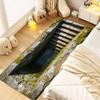 3D Optische Täuschungen Steintreppe Teich Läufer Teppich Lustiges Loch Heimdekoration Fußmatte Rutschfest Weicher Teppich für Flur Wohnzimmer