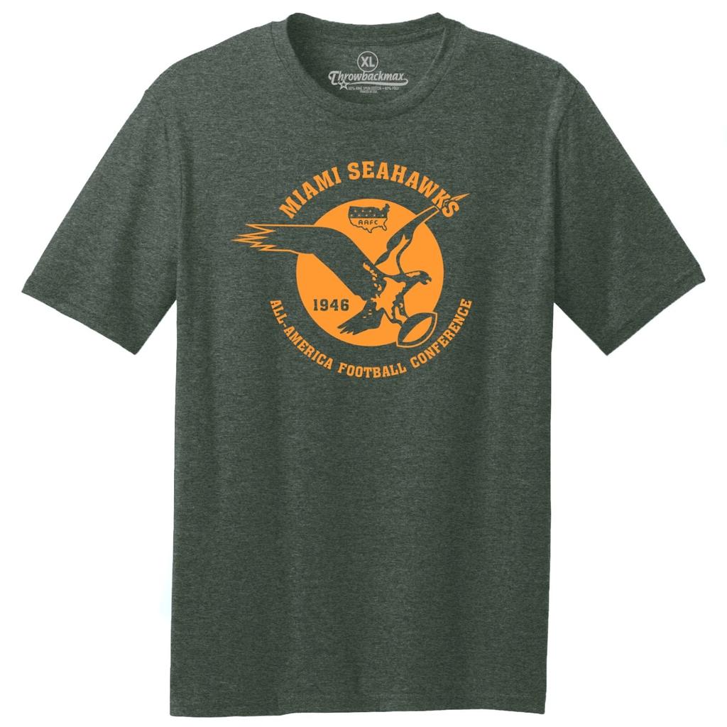 Miami Seahawks AAFC 1946 Football TRI-BLEND Tee Shirt - Dolphins