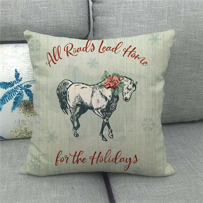 Cute Farm Christmas Animals Digital Printing Short Plush Pillow Covers For Car Sofa Office Cushion Cover Home Goods
