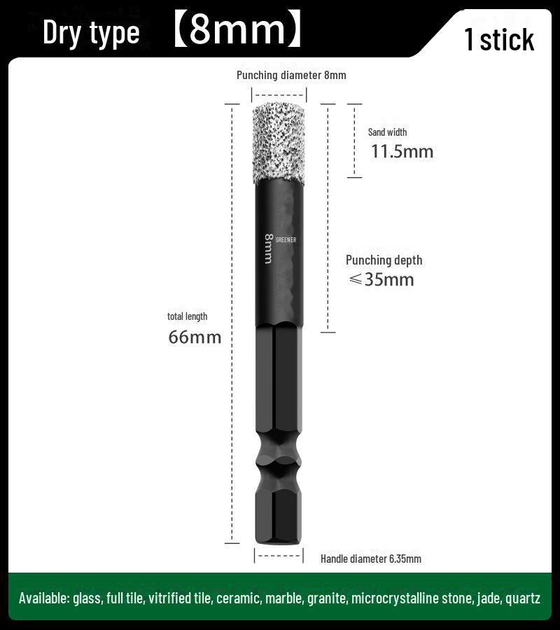 Green Forest Tile Drill Bit for Glass, Marble, and Ceramic
