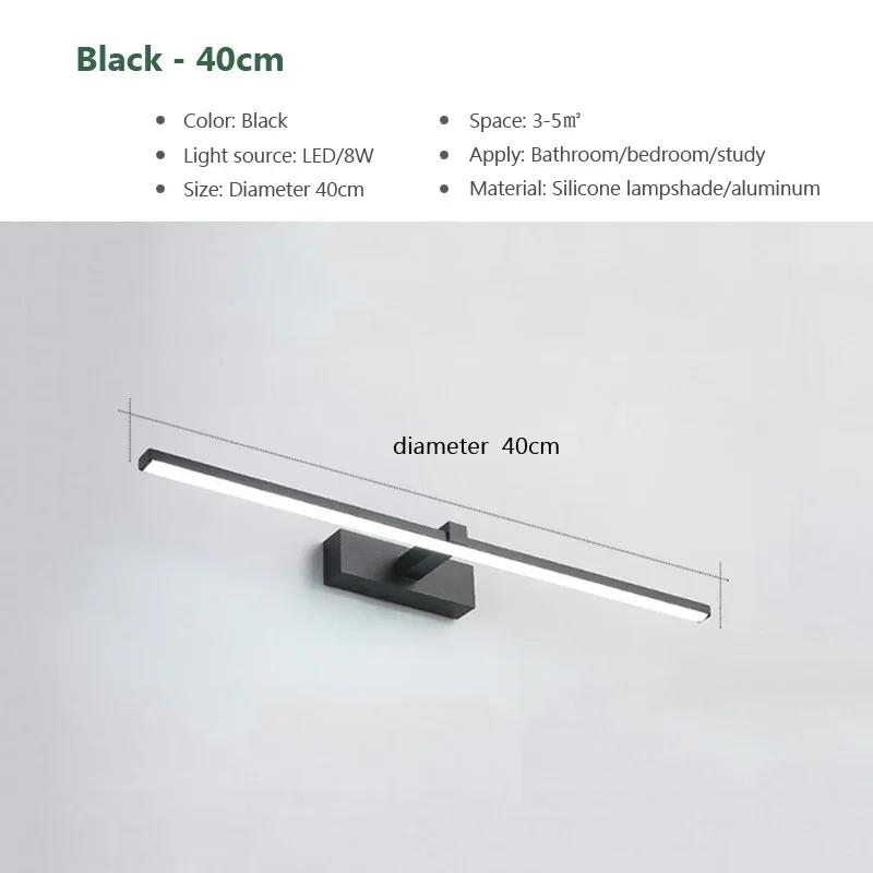 Modern LED Wall Lamp Bathroom Hardwares Golden Bathroom Mirror Lamp For Bedroom Living Room Wall Sconce Bath Mirror Line Lamp