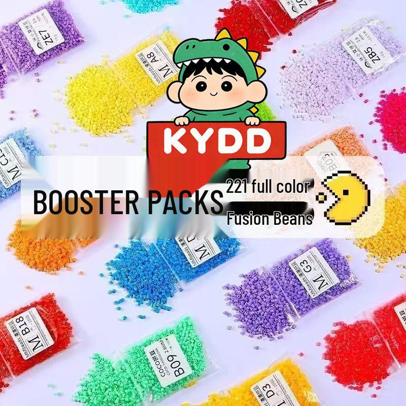 KYDD Fuse Beads Refill Pack - 250g, 2.6mm Beads, 221 Mixed Colors, MARD Color System, Sand Yellow Included
