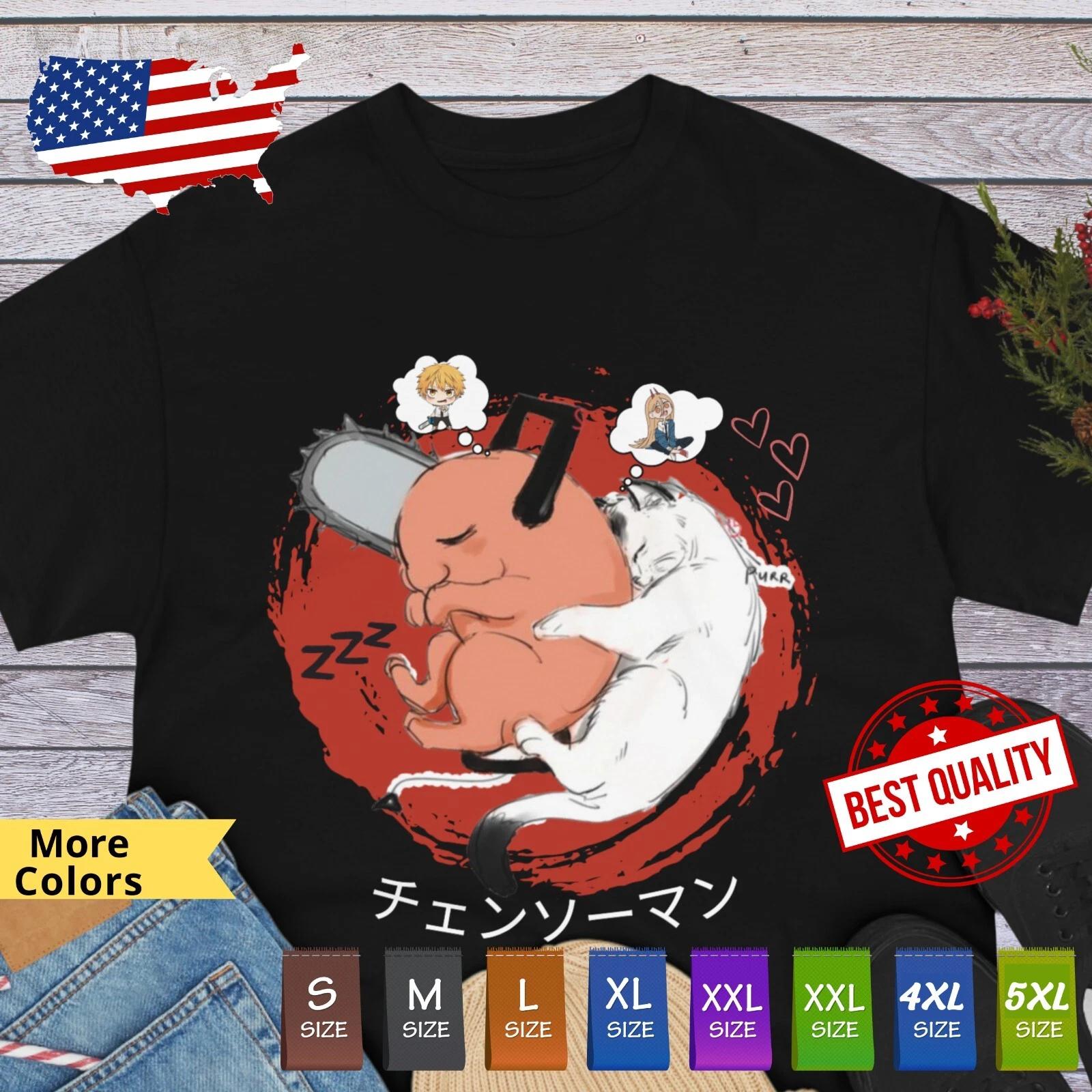 

Cute t shirt Pochita Nyako/ Japanese Anime Manga Chainsaw Man Denji Power Makima S
