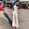 YC&2 Retro Spicy Girl Low-Waist Wide-Leg Flared Jeans for Women - Slimming, Micro-Elastic, Versatile, Spring/Summer