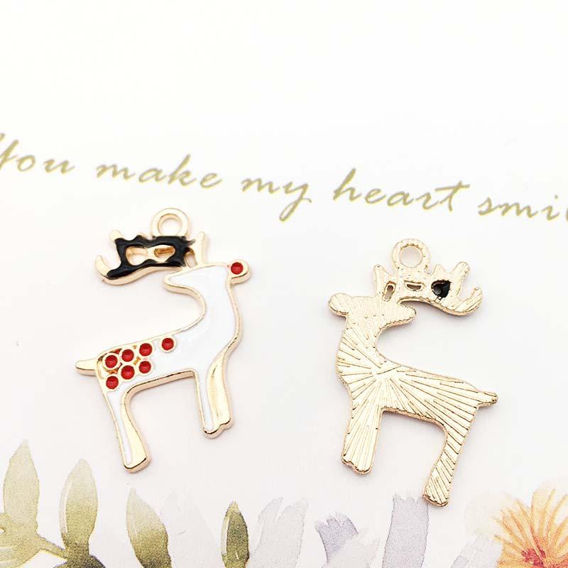 Christmas Oil Drip Alloy Small Pendant Bracelet Necklace Pendant Handmade Diy Material Jewelry Accessories