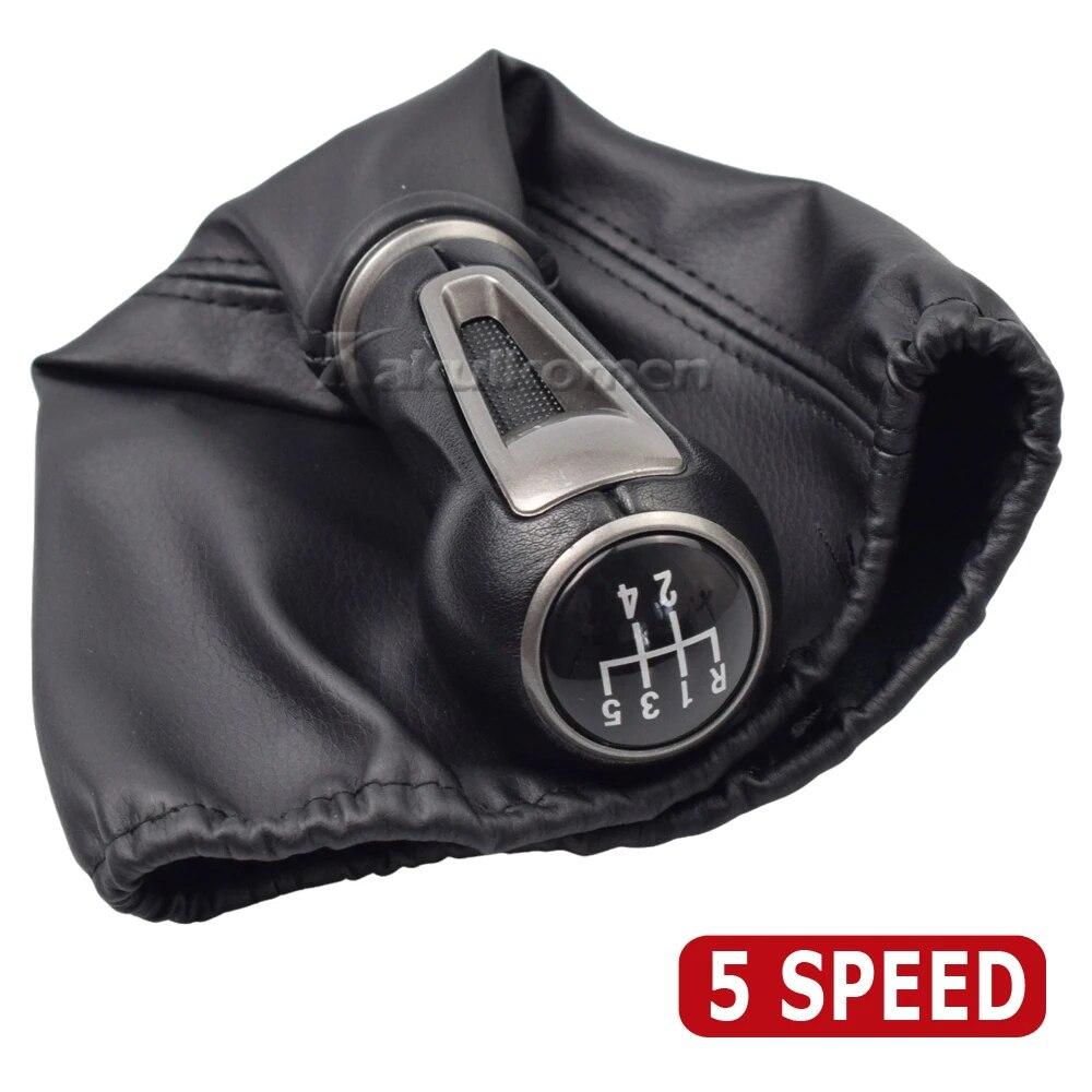 5 6 Gang 10mm Leder Auto Schalthebelknauf mit Manschette Für SEAT IBIZA IV Schalthebelknauf Hebel Stange