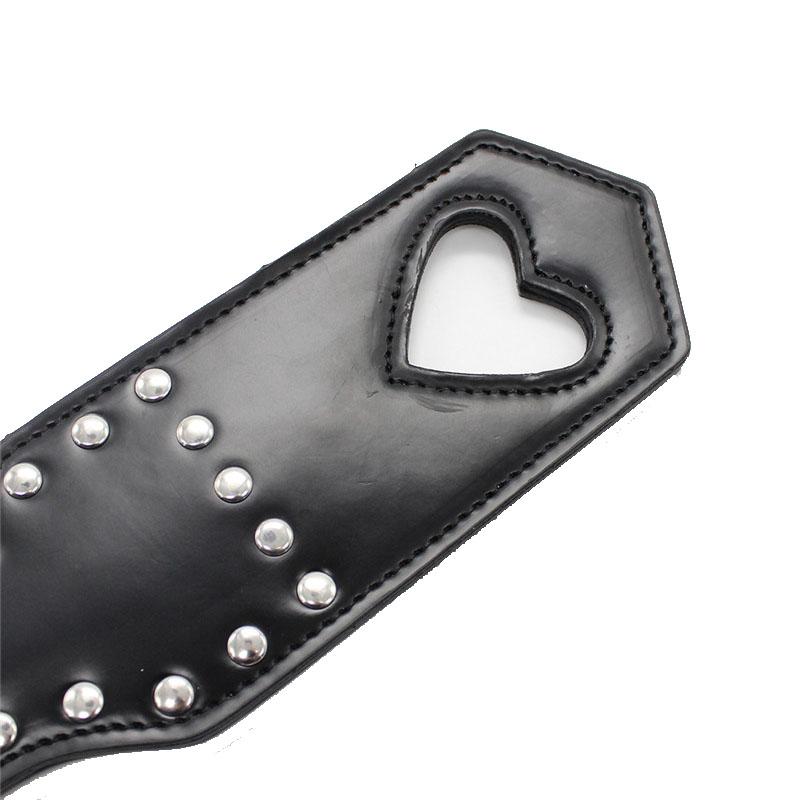 Leather Studded Spanking Paddle Heart Shaped Slave Whip Fetish Paddles