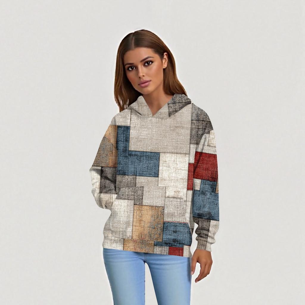 Women's Fashion Daily  Casual V-Neck Long Sleeve Printed Top