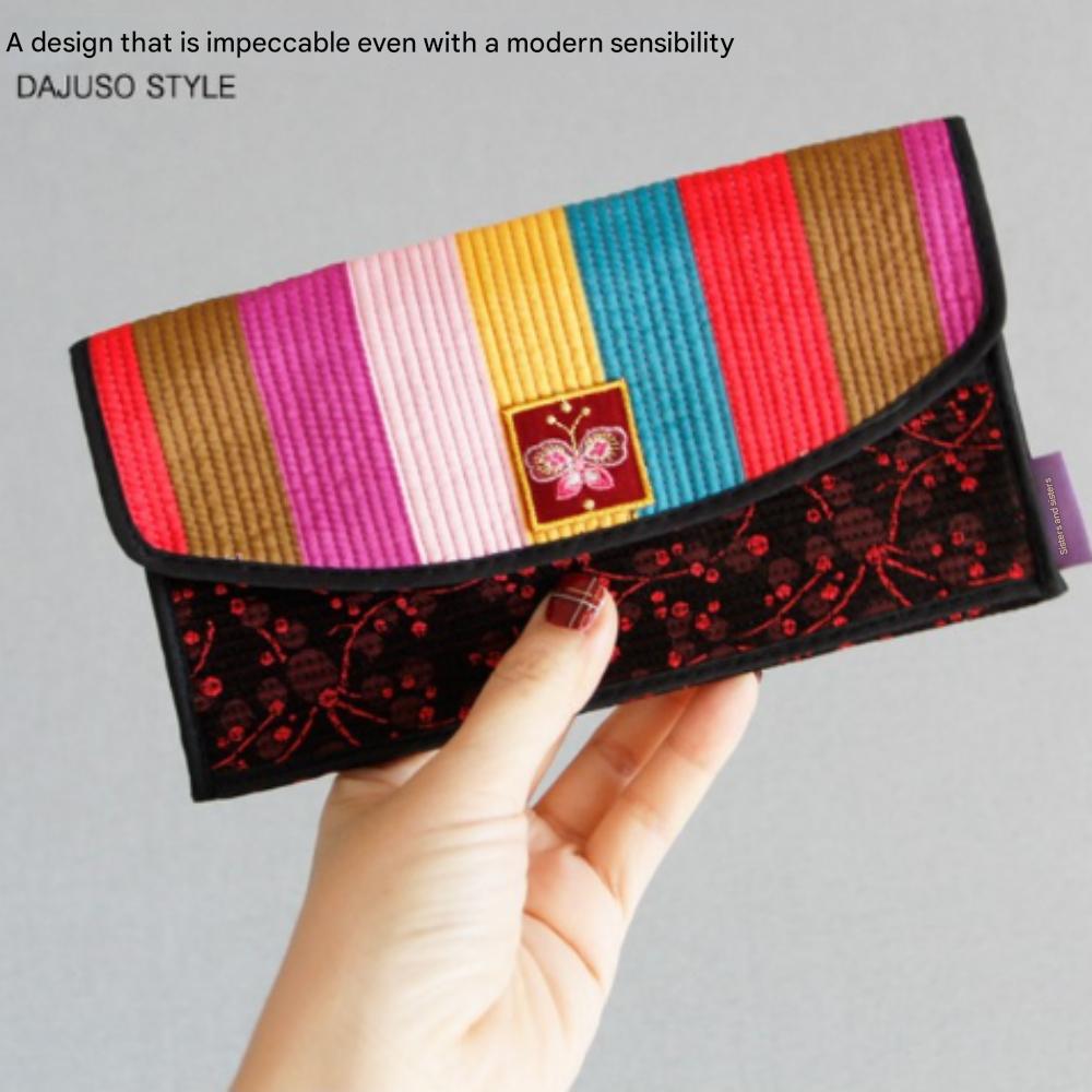 Colorful Silk Korean Quilted Long Wallet