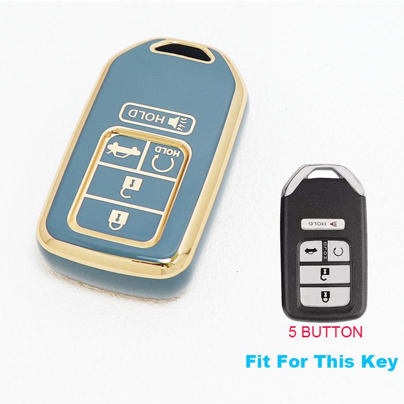 5 Buttons Shell Fob For Honda Crv Xr-V Cr-V Fit Civic Accord Hr-V Hrv City Odyssey New Tpu Car Key Cover Case Auto Accessories