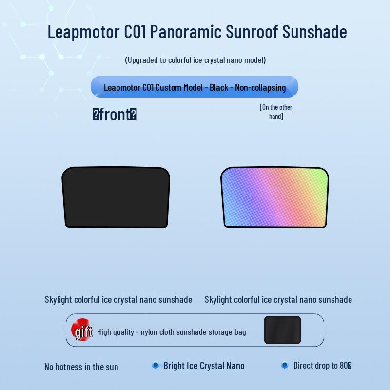 Leapmotor C01 Sunroof Ice Crystal Sunshade: Heat Insulation, Sun Protection, Privacy, and Light Blocker for Camping