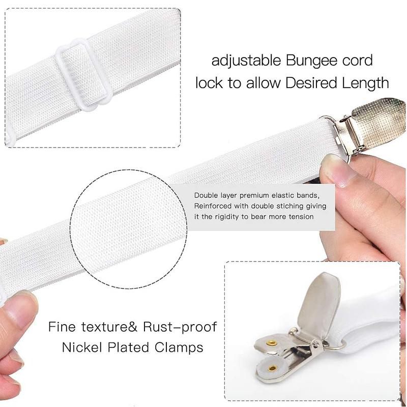 6 Clips Bed Sheet Holder Adjustable Elastic Belt Fastener Non-Slip Strap Clip Household Accessories Gadget  Blankets Bed Cover