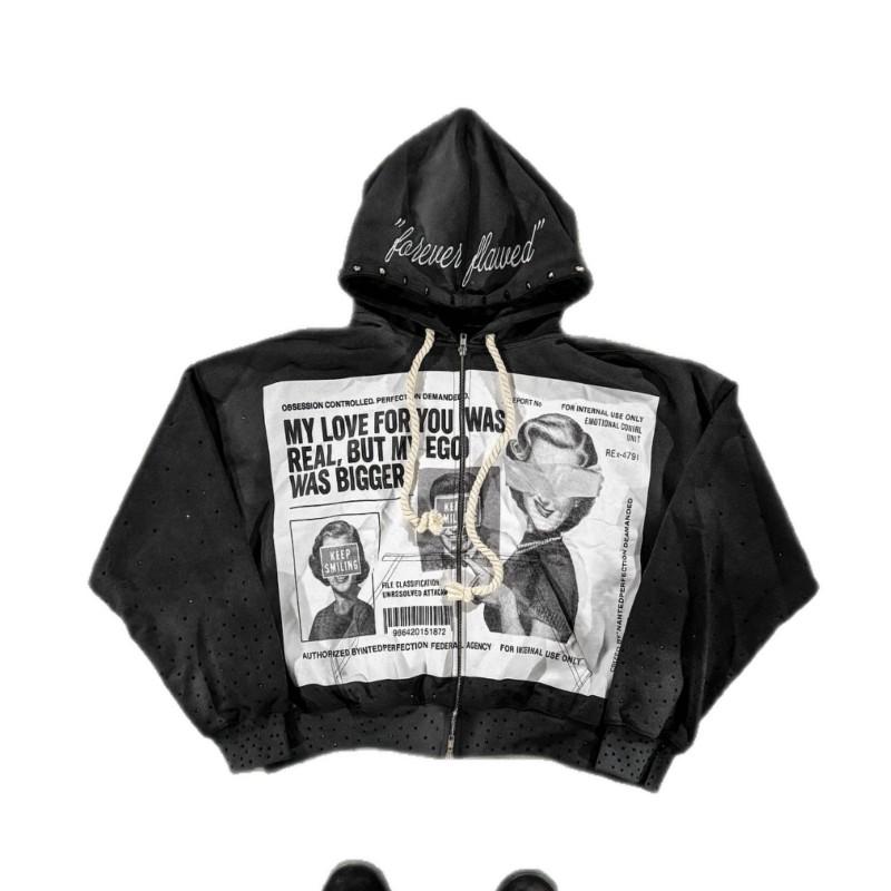 Unisex Oversized Hoodie With 3D Embroidered Graphic Streetwear Loose Fit Hip Hop Style