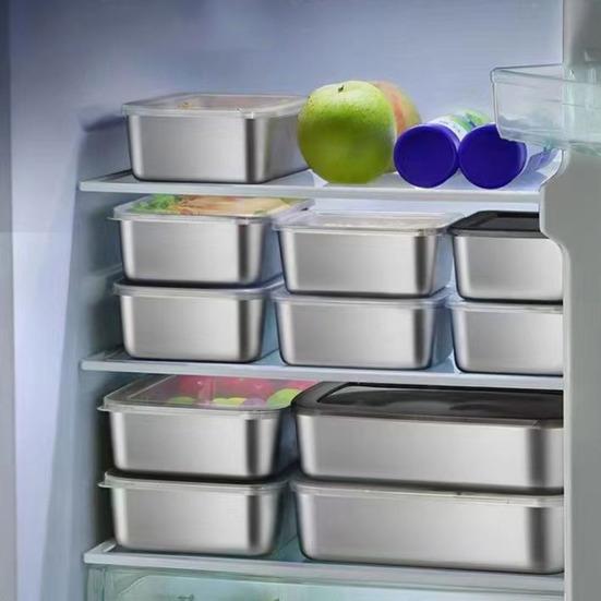Stainless Steel Food Storage Containers Airtight Snack Containers with Lid Stackable Lunch Box for Camping Picnics School