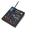 Dual Microphone Mixer 4 Channel Small Metal USB Bluetooth Mixing Board with Wireless Mic for Live