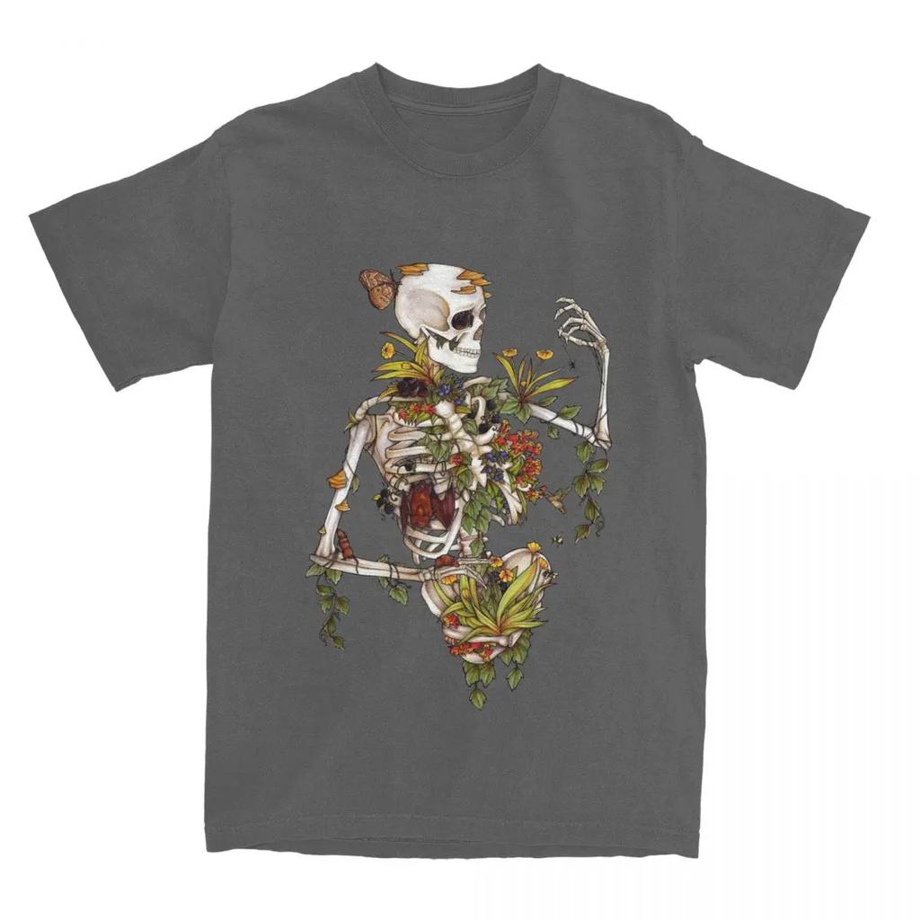 Crazy Bones Und Botanik T-Shirts Herren Damen Reine Pflanzen Skelett Schädel Kunst T-Shirts Shirt Bedruckte Kleidung