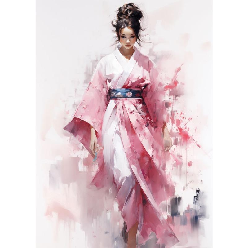 

Великолепная одежда японские гейши восточные женщины холст картины настенное искусство торжественные постеры и принты гостиная украшение дома 21cm×30cm NoFrame