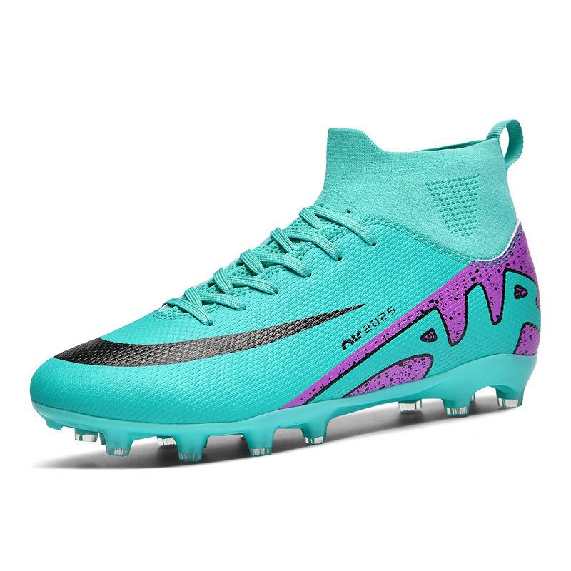 Large Size Football Shoes Men's High-top Student Competition Training Shoes Artificial Grass Ground Nails Long Broken Nails Children's Sports Shoes
