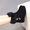 New short plush snow boots winter plush short boots inner height increase warm plush cotton shoes