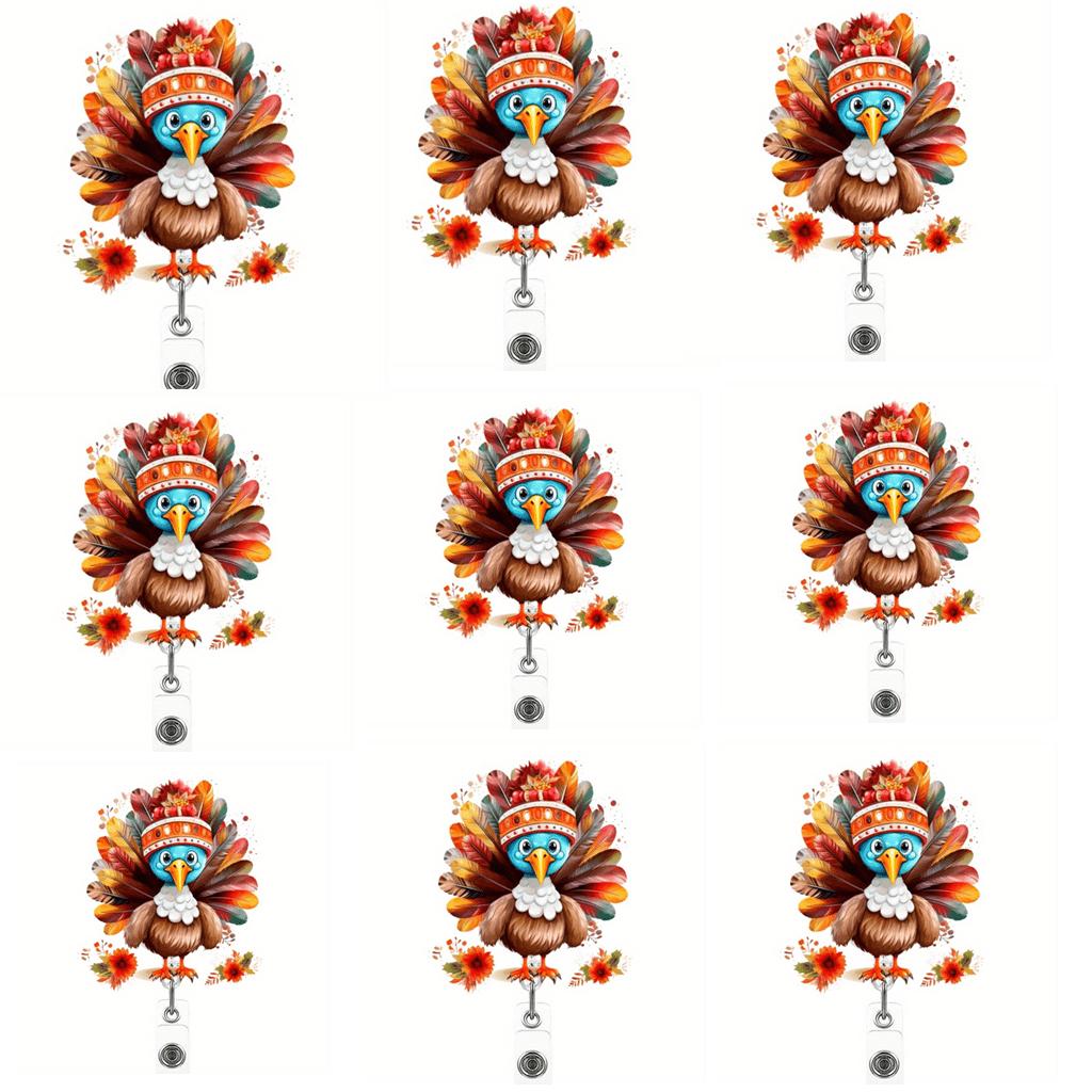 

2D Flat Turkish Theme Retractable Nurse Badge Clip Durable ID Clip for Office and Medical Professionals прозрачный