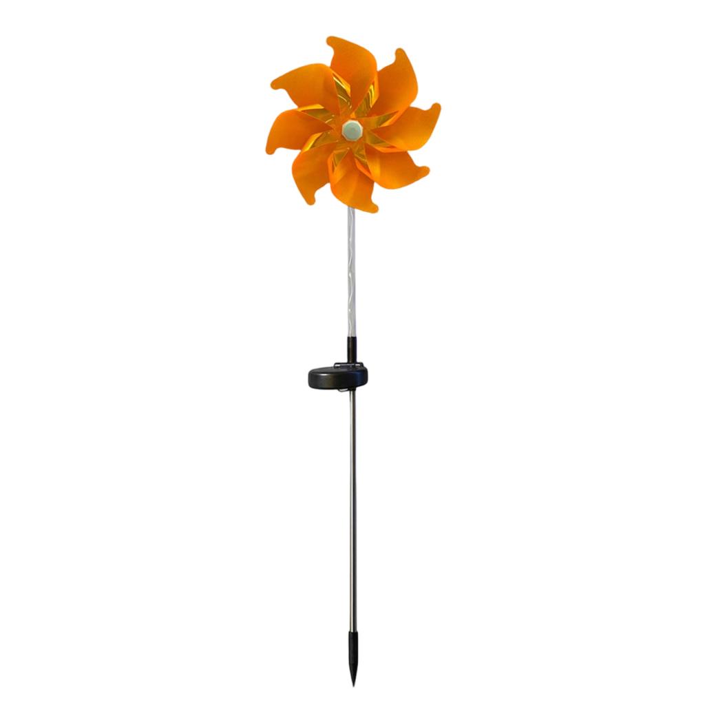 2pc Solar Powered Windmill Lawn Lights Outdoor Garden Decorative Stake Lights Rotating Windmill Yard Landscape Lighting