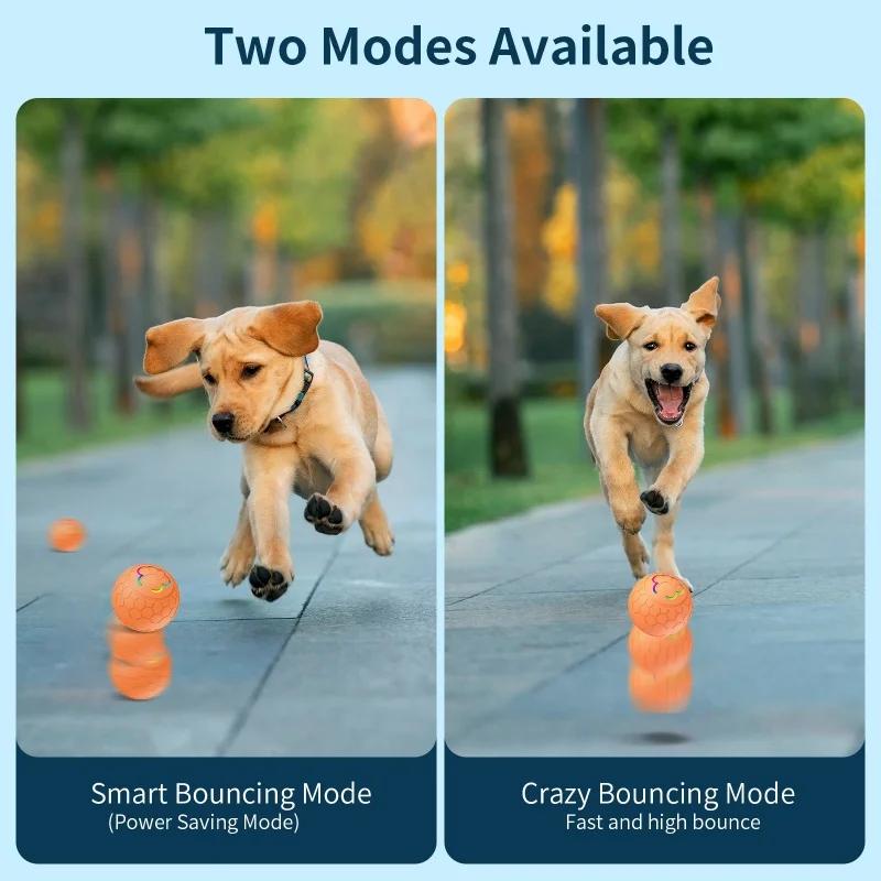 Electric Pet Smart Rolling Ball Dog Toy USB Charging Bite-resistant Cat Dog Toy 2 Modes Switching Training Ball Interactive Toys