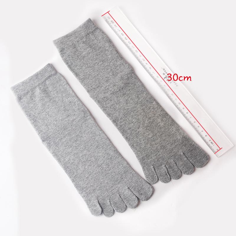 Men's Plus Size Pure Cotton Anti-Odor Five-Toe Mid-Calf Socks