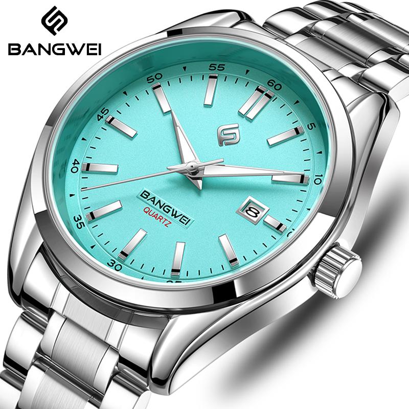 New Luxury Men Watch Top Brand Classic Business Stainless Steel Dual Calendar Quartz Wrist Watch for Men Reloj Hombre