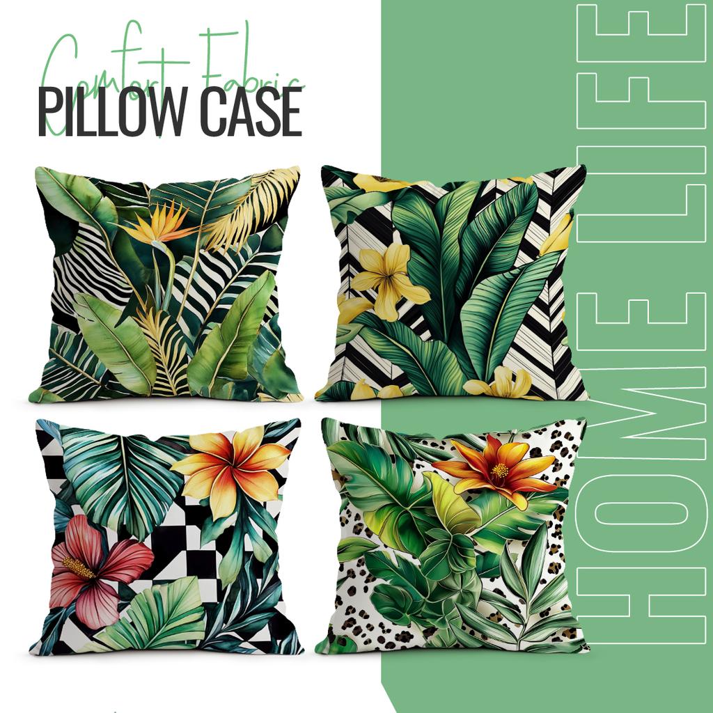 Tropical Plant Leaves Pillowcase Printed Polyester 40/45/50Cm Throw Pillowcover Decorative Sofa Cushion Pillowslip Home Decor