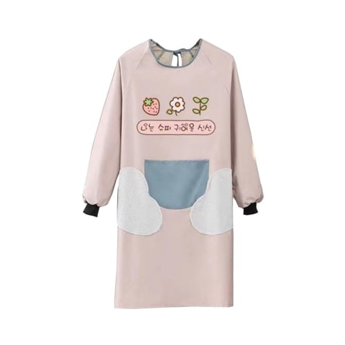 

WANGTAO Women s Long Sleeve Apron, Work Apron, Stylish Apron for Adults, Includes Hand Towel, Sleeved Apron, Home Cooking Apron with Pockets, Suitable