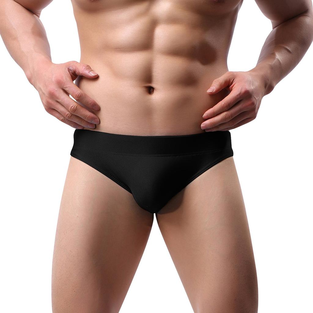 Mens Underwear Pouch Shorts Solid Underpants Breathable Soft Briefs Panties