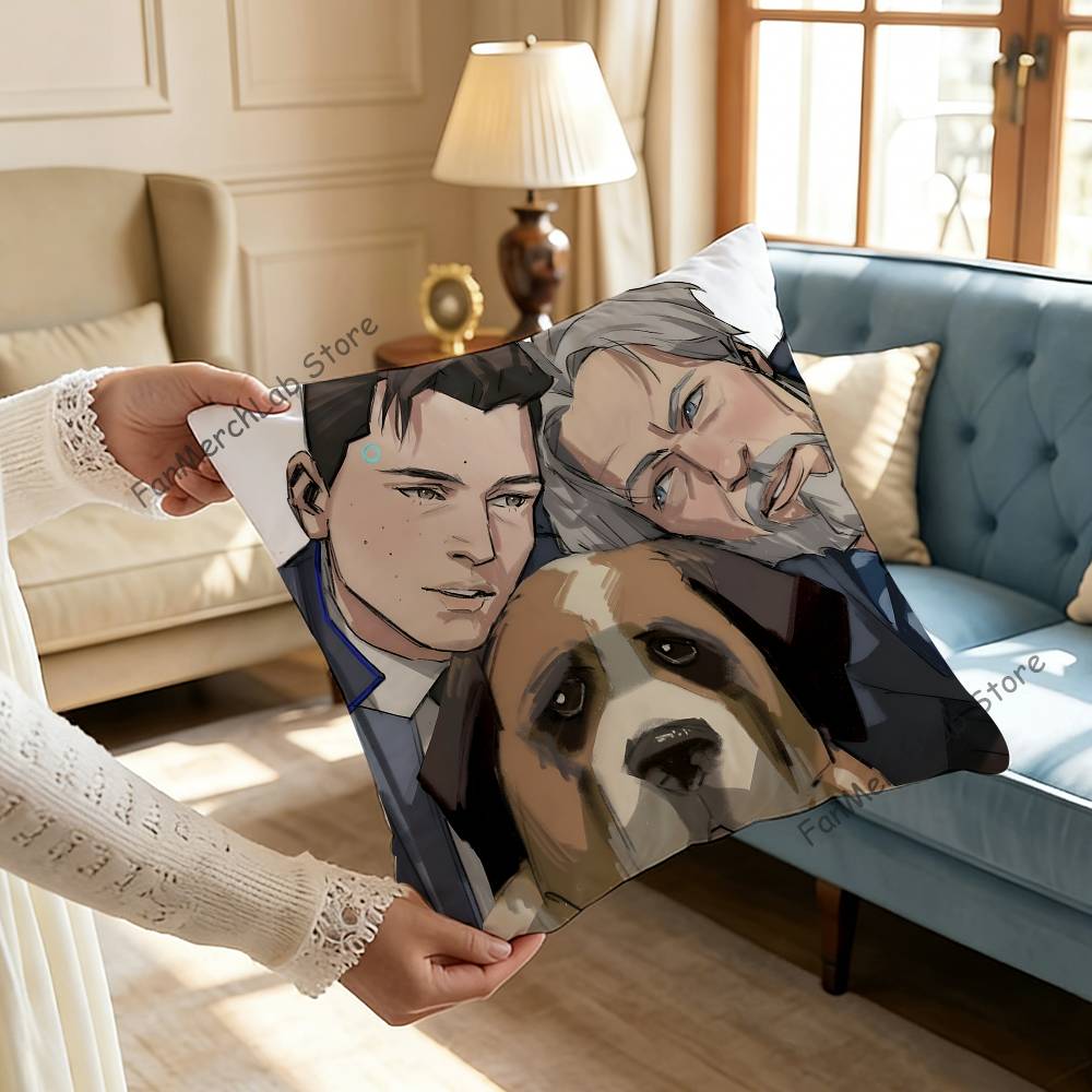 

CConnor Hug DDetroit Pillow Covers Cartoon Sofa Decorative Home Doublesided Printing Short Plush Cute Cushion Cover 30x30cm