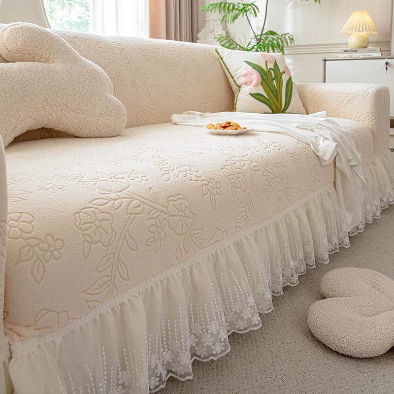 The New Skirted Straight Row Sofa Cover All Inclusive Universal Set  Suitable for All Seasons  Provides Protection Against Cat Scratches